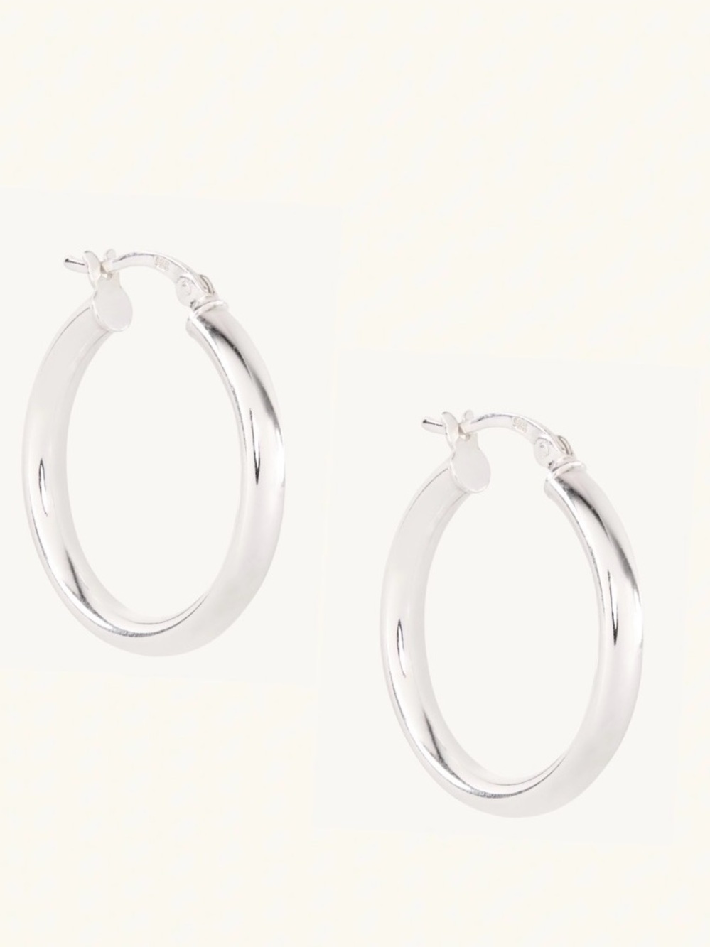 NWT Catbird - Grand Tubetti Silver Hoops (pair) size 26.5mm BRAND NEW NEVER WORN - Picture 2 of 3